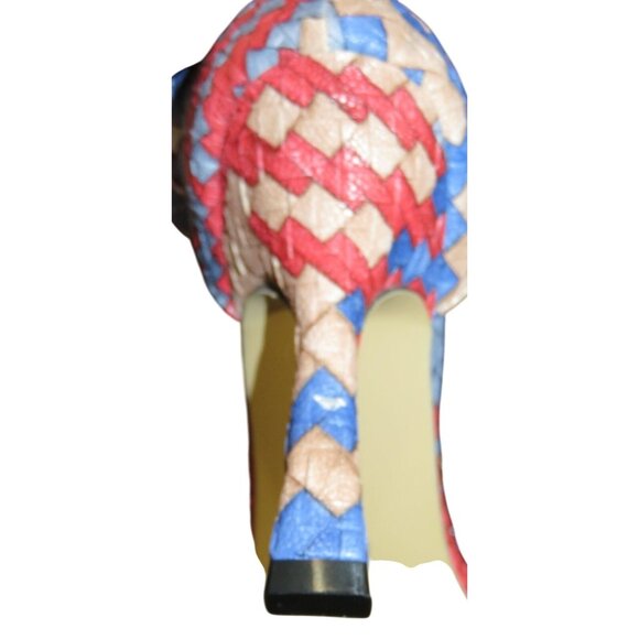 JUSTFAB Braided Vegan Leather Ankle Strap Stiletto Heeled Sandals size 38 US 8 - Picture 8 of 12